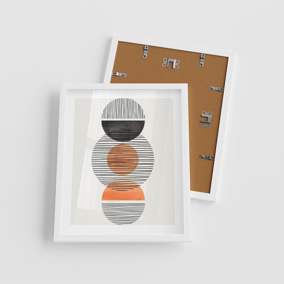 Plakat w ramie 40x50 - Geometryczna Abstrakcja - abstrakcja, nowoczesny obraz - rama biała