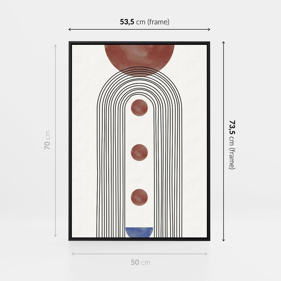 Obraz w ramie 50x70 - Symfonia Kształtów - nowoczesny plakat, styl midcentury - rama czarna