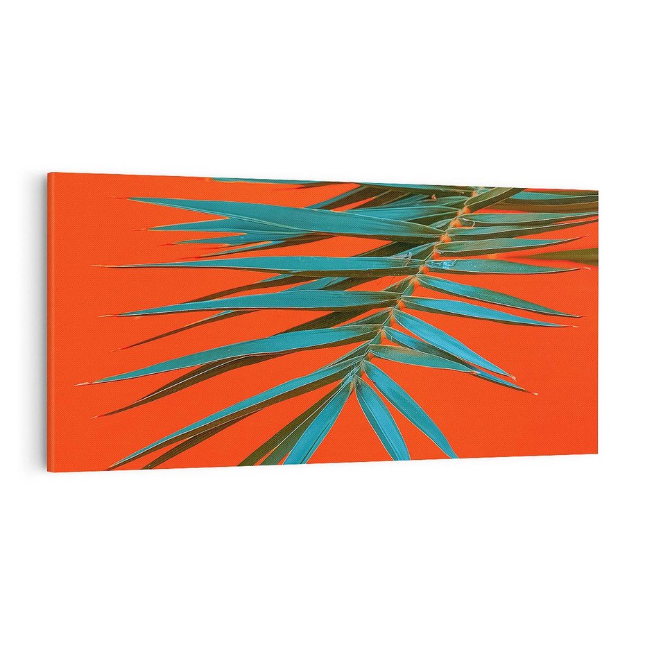 Obraz na płótnie 120x60 - Egzotyczny Urok - liście, palma