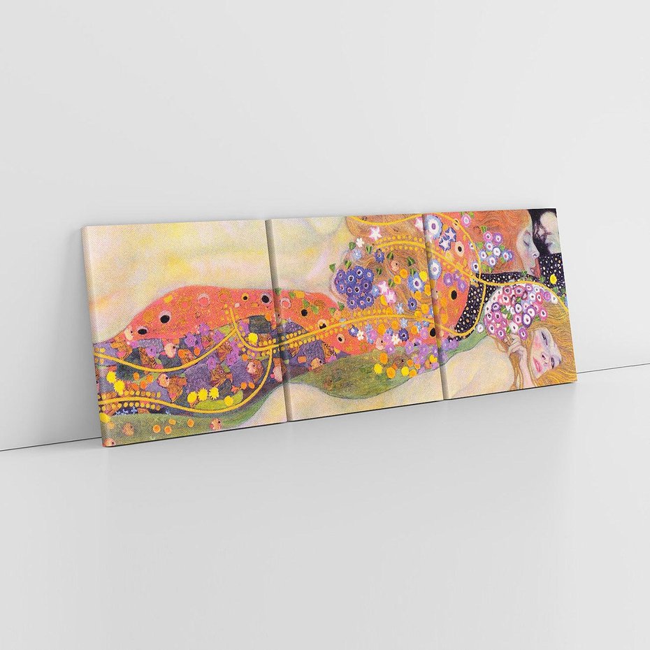 Obraz na płótnie 150x50 - "Water Serpents II" (1907) Gustav Klimt - Reprodukcja - reprodukcja, obraz na płótnie