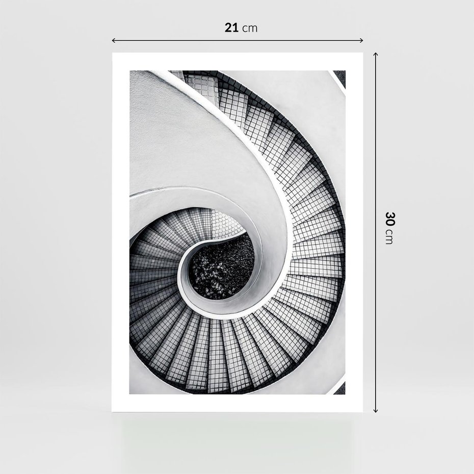 Plakat bez ramy 21x30 - Nowoczesne Schody: Kręcone Piękno - nowoczesna architektura, kręcone schody