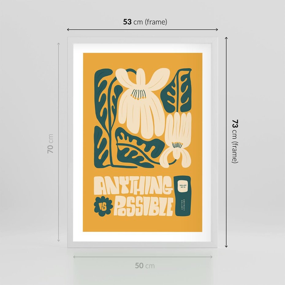 Plakat w ramie 50x70 - Impulsy Harmonii - kwiaty, nowoczesny plakat - rama biała