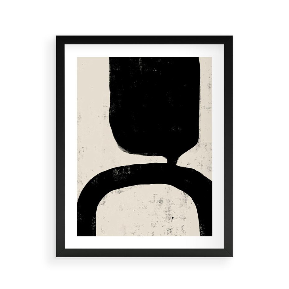 Plakat w ramie 40x50 - Przenikające Plamy - abstrakcyjna sztuka, minimalizm - rama czarna