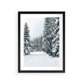 Plakat w ramie 30x40 - Magia Zimy na Obrazie - las, zima - rama czarna