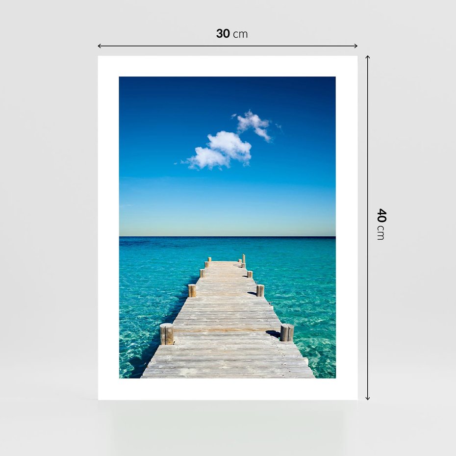 Plakat bez ramy 30x40 - Letnie Morskie Uczucie - morze, pomost