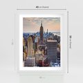 Plakat w ramie 40x50 - Manhattan - Wieżowce Nowego Jorku - Manhattan, Nowy Jork - rama biała