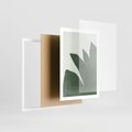 Plakat w ramie 50x70 - Oaza Harmonii - abstrakcyjny kształt, zielony plakat - rama biała