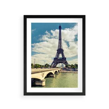 Plakat w ramie 40x50 - Wieża Eiffla - Ikona Paryża - wieża, Eiffla - rama czarna