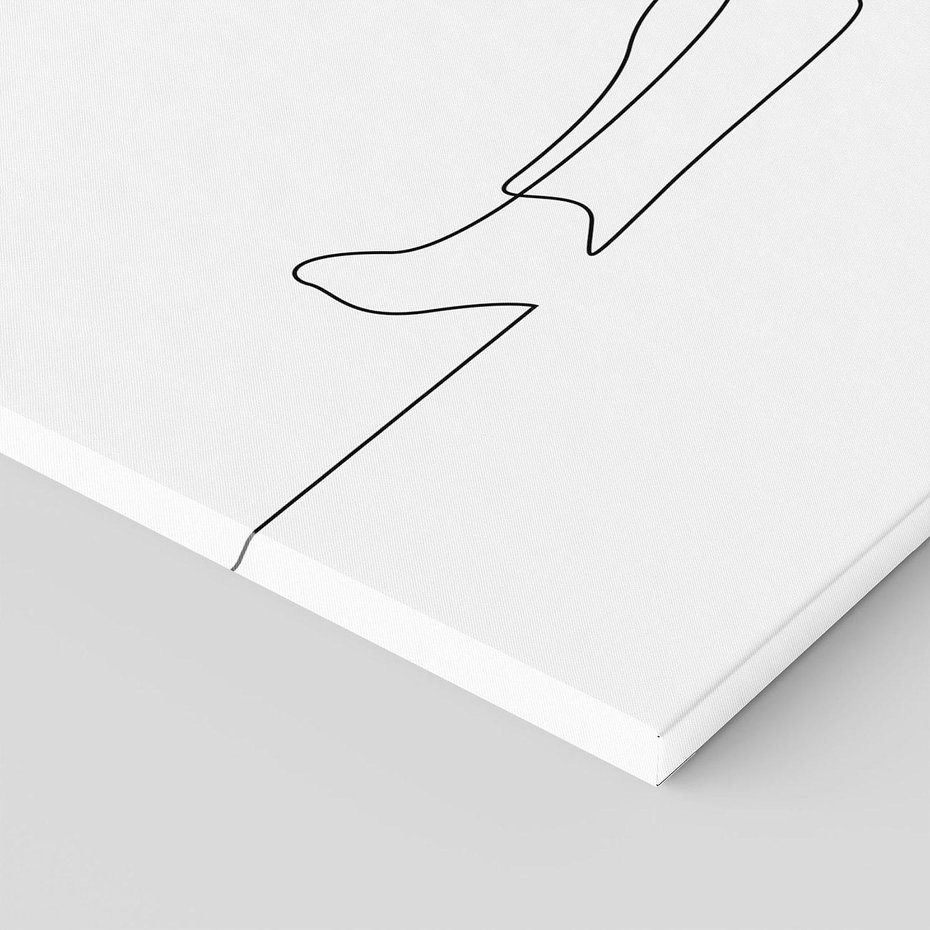 Obraz na płótnie 100x70 - Postać na Łóżku - one line art, szkic