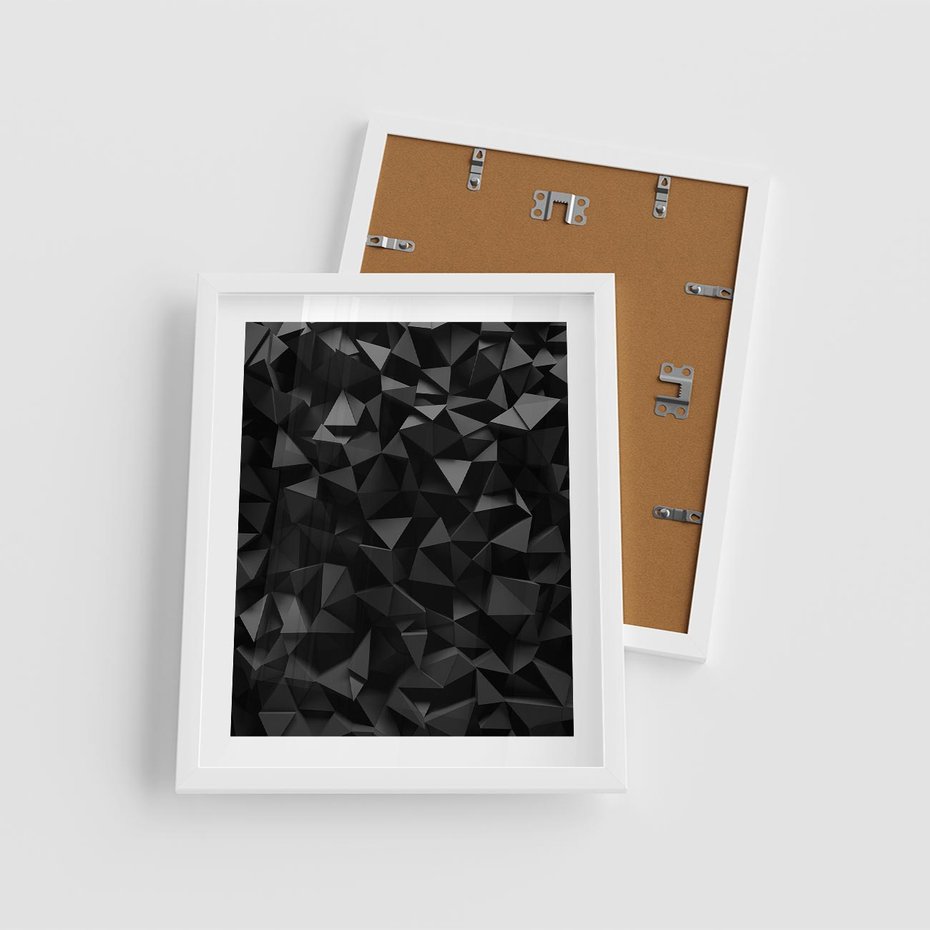 Plakat w ramie 40x50 - Geometryczna nowoczesność - geometryczne, nowoczesne - rama biała