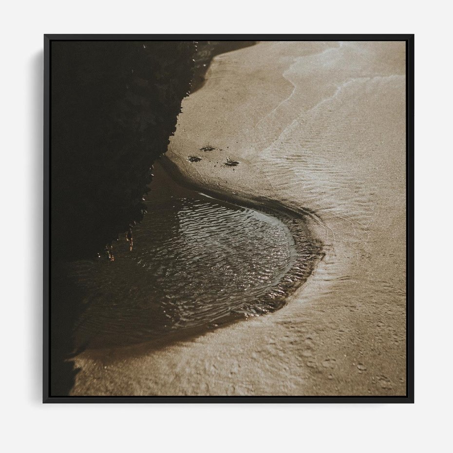 Obraz w ramie 50x50 - Relaksujący Raj - plaża, morze - rama czarna