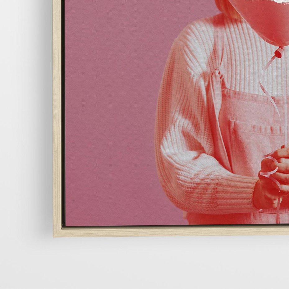 Obraz w ramie 50x50 - Kolaż Wyobraźni - kolaż zdjęć, styl retro - rama drewno