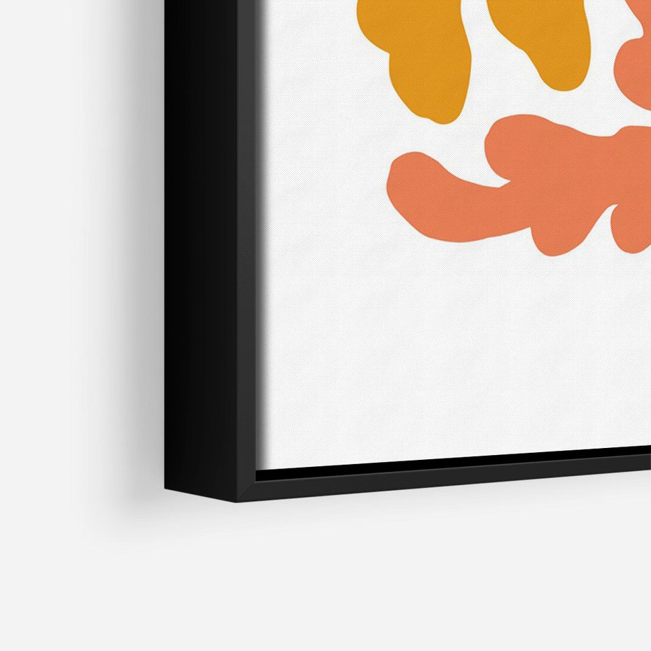 Obraz w ramie 50x70 - Rozbijające Refleksje - abstrakcyjne kolorowe kwiaty, minimlizm - rama czarna