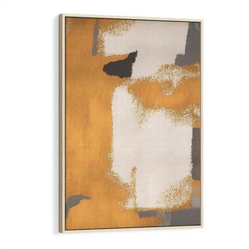 Obraz w ramie 80x120 - Złote Maźnięcia Pędzla - złota abstrakcja, plamy - rama drewno