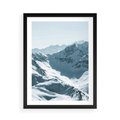 Plakat w ramie 50x70 - Surowość Gór - górskie szczyty, śnieg - rama czarna