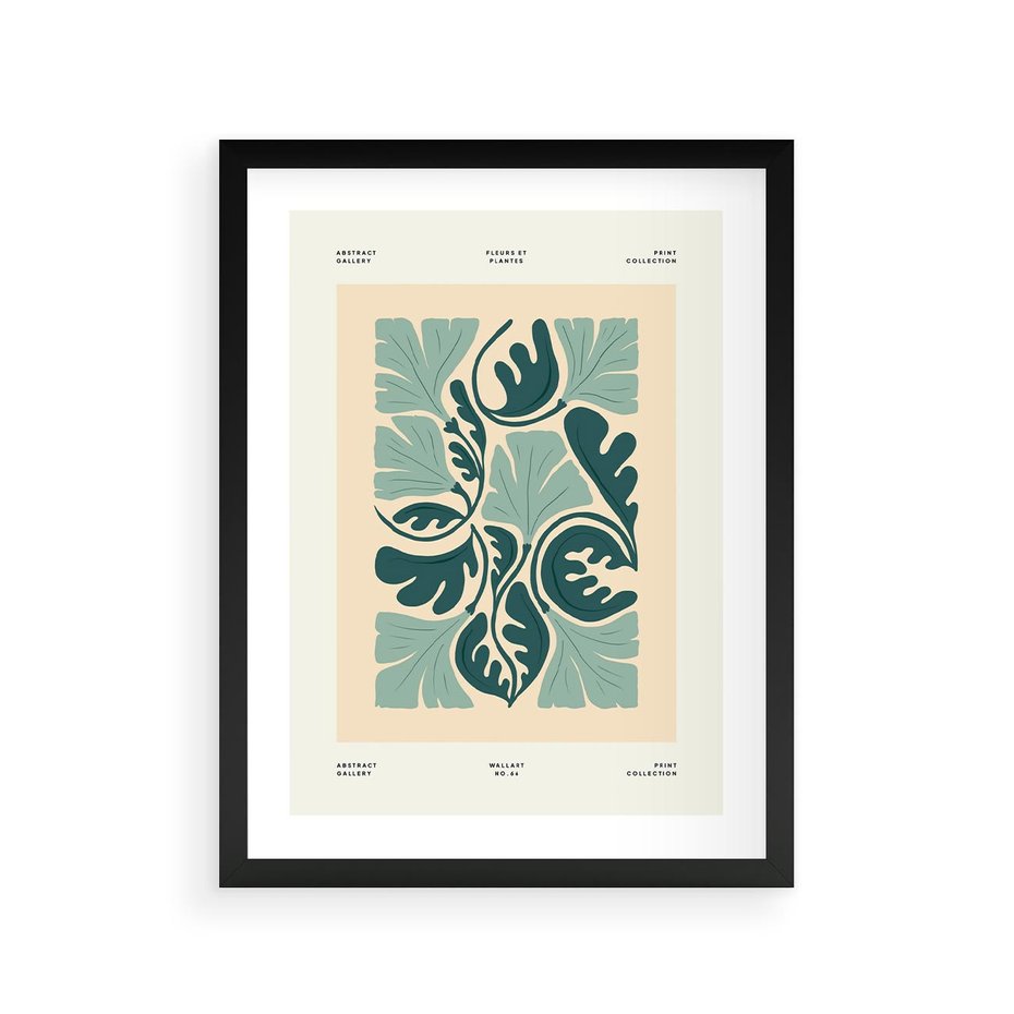 Plakat w ramie 30x40 - Podróżne Impresje - roślinne motywy, ornamenty - rama czarna