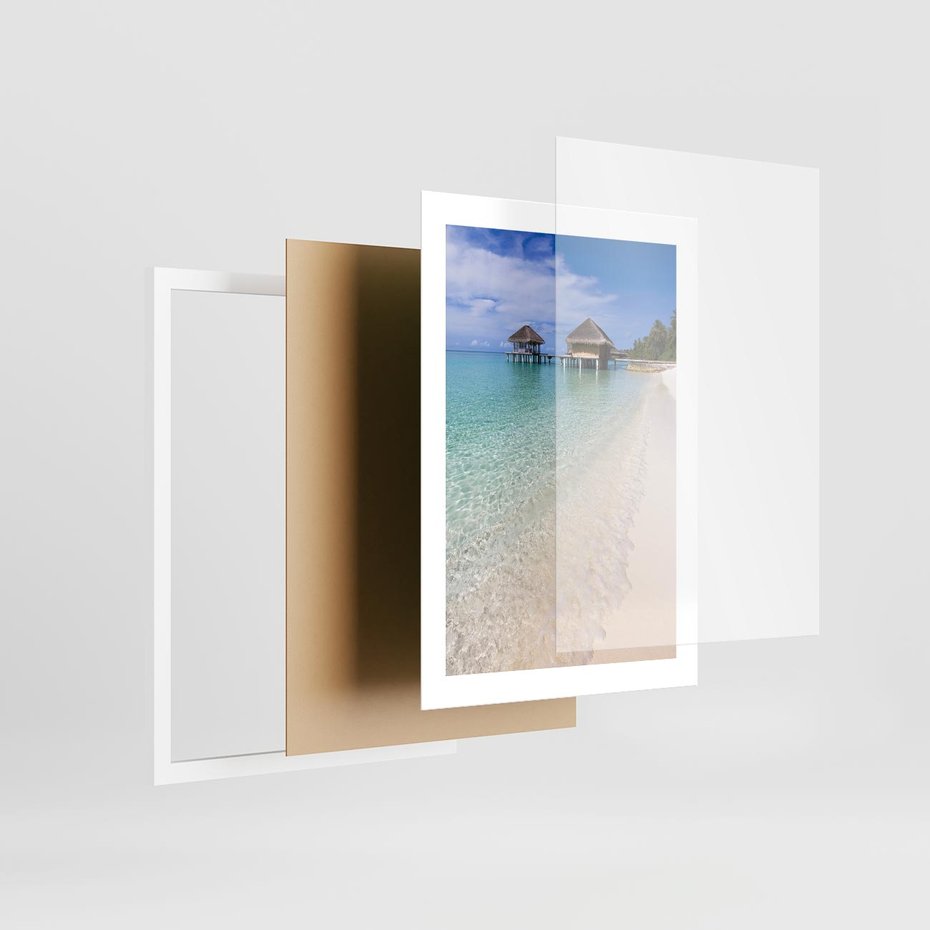 Plakat w ramie 30x40 - Rajski klimat plaży tropikalnej - plaża, tropiki - rama biała