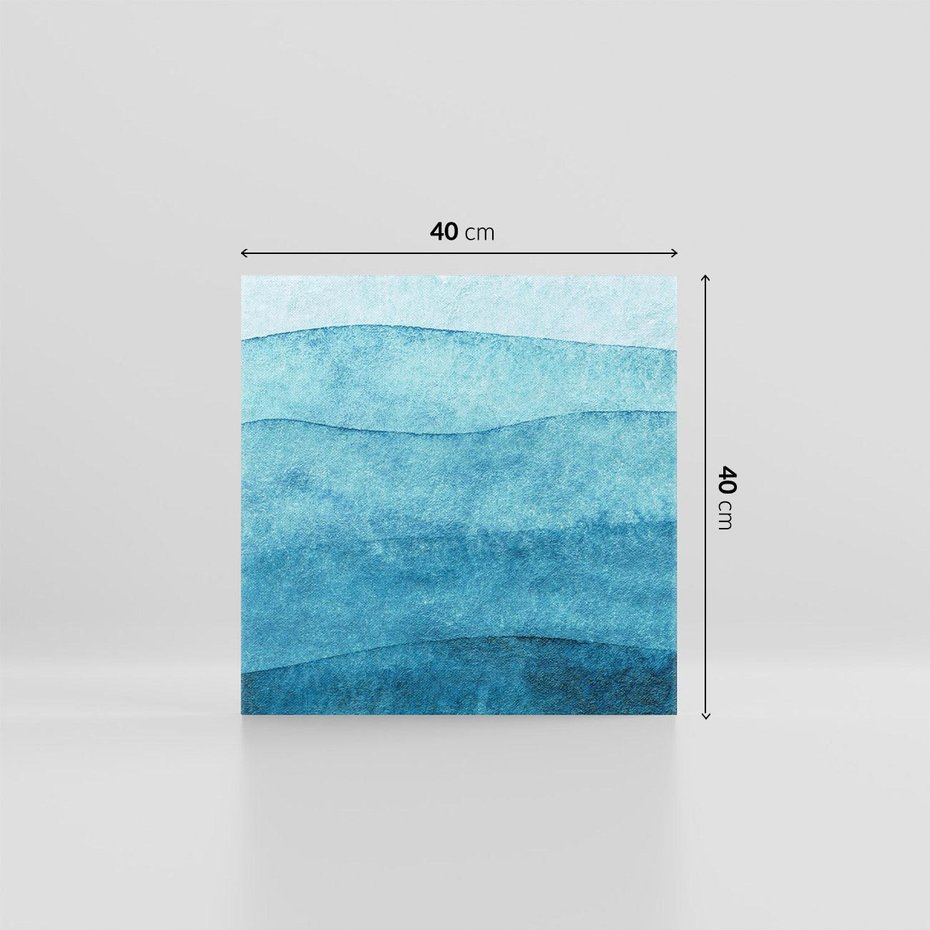 Obraz na płótnie 40x40 - Kolorowe fale akwareli - akwarela, fale