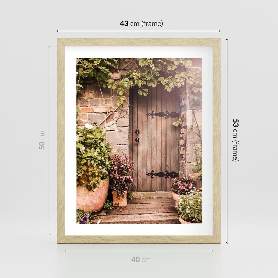 Plakat w ramie 40x50 - Wyjątkowy Klimat - drzwi, stare - rama drewno
