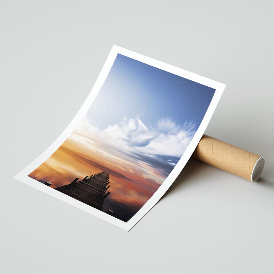 Plakat bez ramy 30x40 - Magia Chwili - pomost, zachód