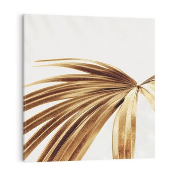 Obraz na płótnie 30x30 - Egzotyczny Blask - złote, liście