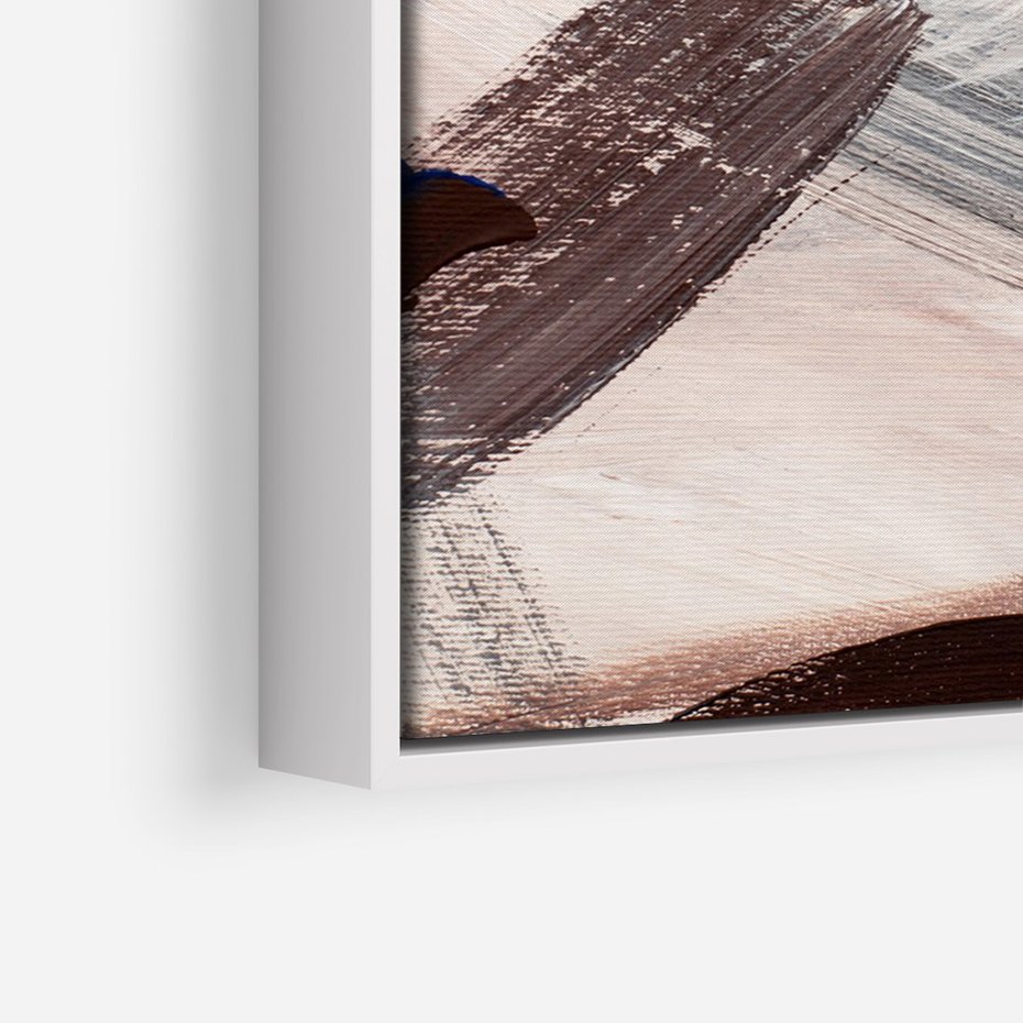 Obraz w ramie 50x70 - Eksploracja Dramaturgii - abstrakcyjny chaos, chatyczne maźnięcia pędzla - rama biała