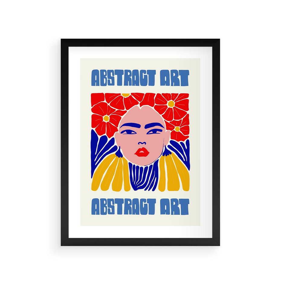 Plakat w ramie 30x40 - Przenikające Refleksje - sztuka abstrakcyjna, nowoczesny plakat - rama czarna