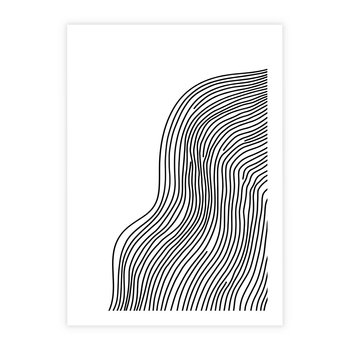 Plakat bez ramy 21x30 - Refrakcje Przestrzeni - mnimalistyczna forma, czarne linie