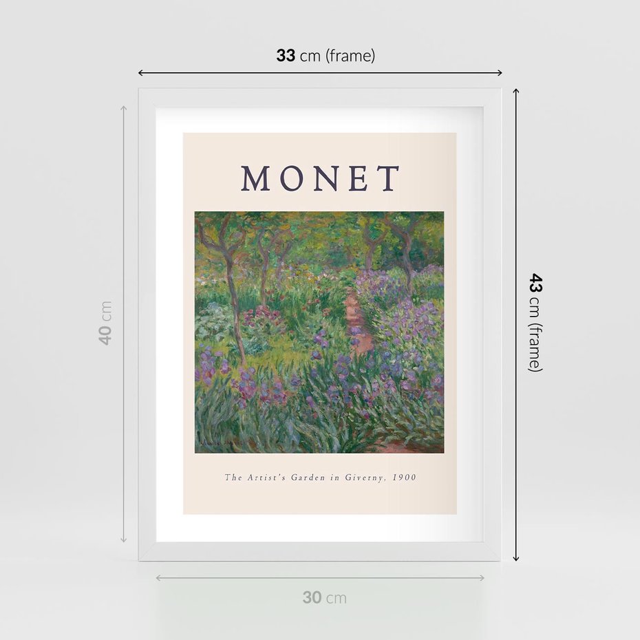 Plakat w ramie 30x40 - Reprodukcja Moneta - Monet, reprodukcja - rama biała