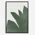 Obraz w ramie 70x100 - Oaza Harmonii - abstrakcyjny kształt, zielony plakat - rama czarna