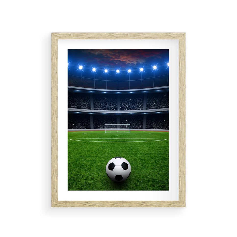 Plakat w ramie 30x40 - Piłka nożna - gol! - piłka nożna, gol - rama drewno