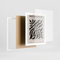 Plakat w ramie 40x50 - Księga Odbić - abstrakcyjne liśćie, roślinne motywy - rama biała