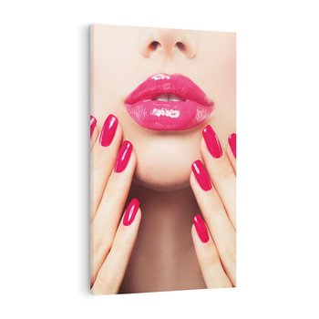 Obraz na płótnie 80x120 - Wyrażenie Piękna - paznokcie, usta