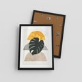 Plakat w ramie 30x40 - Monstera i Boho Elementy - grafika, boho klimat - rama czarna