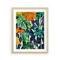 Plakat w ramie 40x50 - Tropikalne Pragnienia - akwarela, liście tropikalne - rama drewno