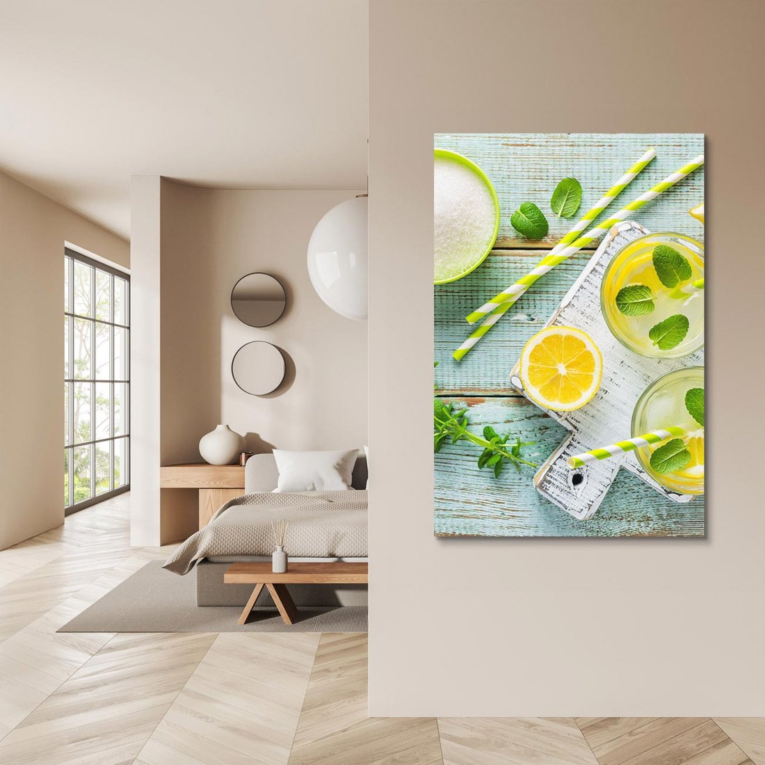 Obraz na płótnie 50x70 - Cytrynowe Orzeźwienie - cytryny, lemoniada