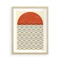 Plakat w ramie 50x70 - Abstrakcyjne Wzory na Plakacie - geometryczna sztuka, nowoczesny plakat - rama drewno