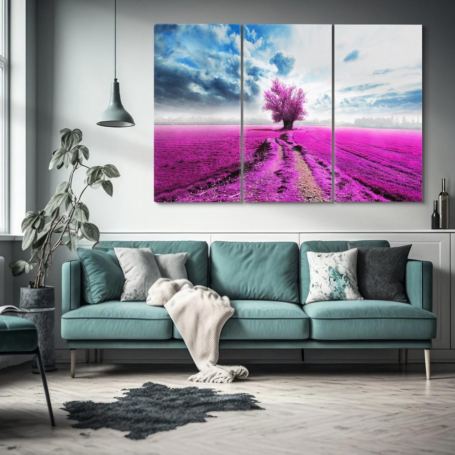 Obraz na płótnie 120x80 - Fioletowa abstrakcja w ruchu - abstrakcja, fiolet