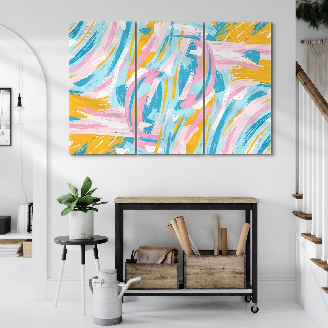 Obraz na płótnie 120x80 - Refleksje w krainie abstrakcji - abstrakcja, energiczne pociągnięcia pędzla