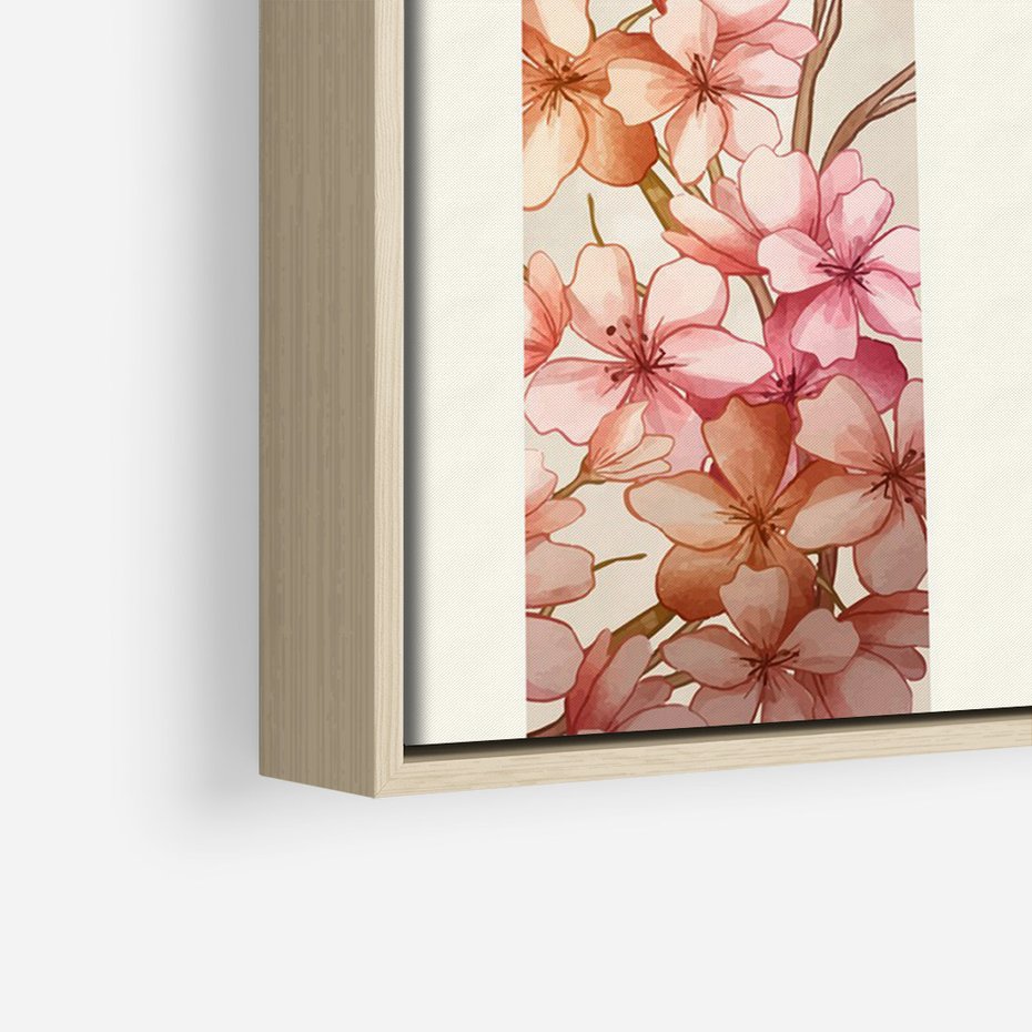 Obraz w ramie 70x100 - Rozkwitające Marzenia - japońska sztuka, ptak - rama drewno