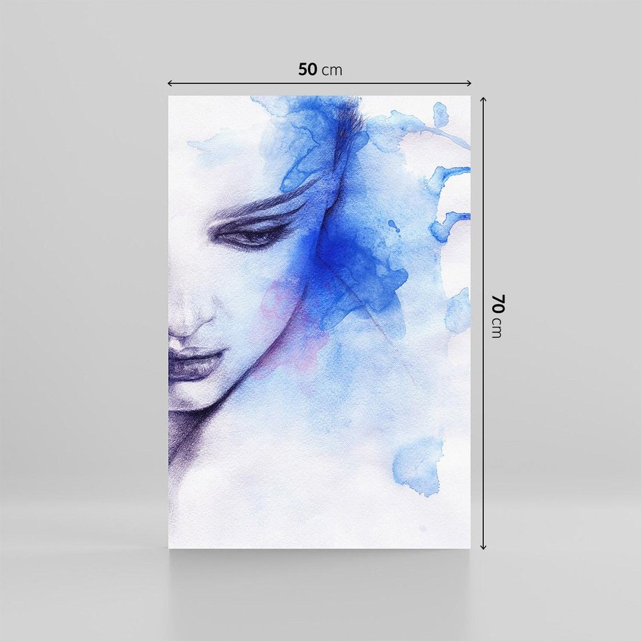 Obraz na płótnie 50x70 - Graficzna magia kobiecej twarzy - grafika, kobieta