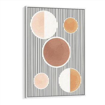 Obraz w ramie 80x120 - Rozplątane Granice - abstrakacyjna nowoczesna sztuka, koła okręgi - rama biała