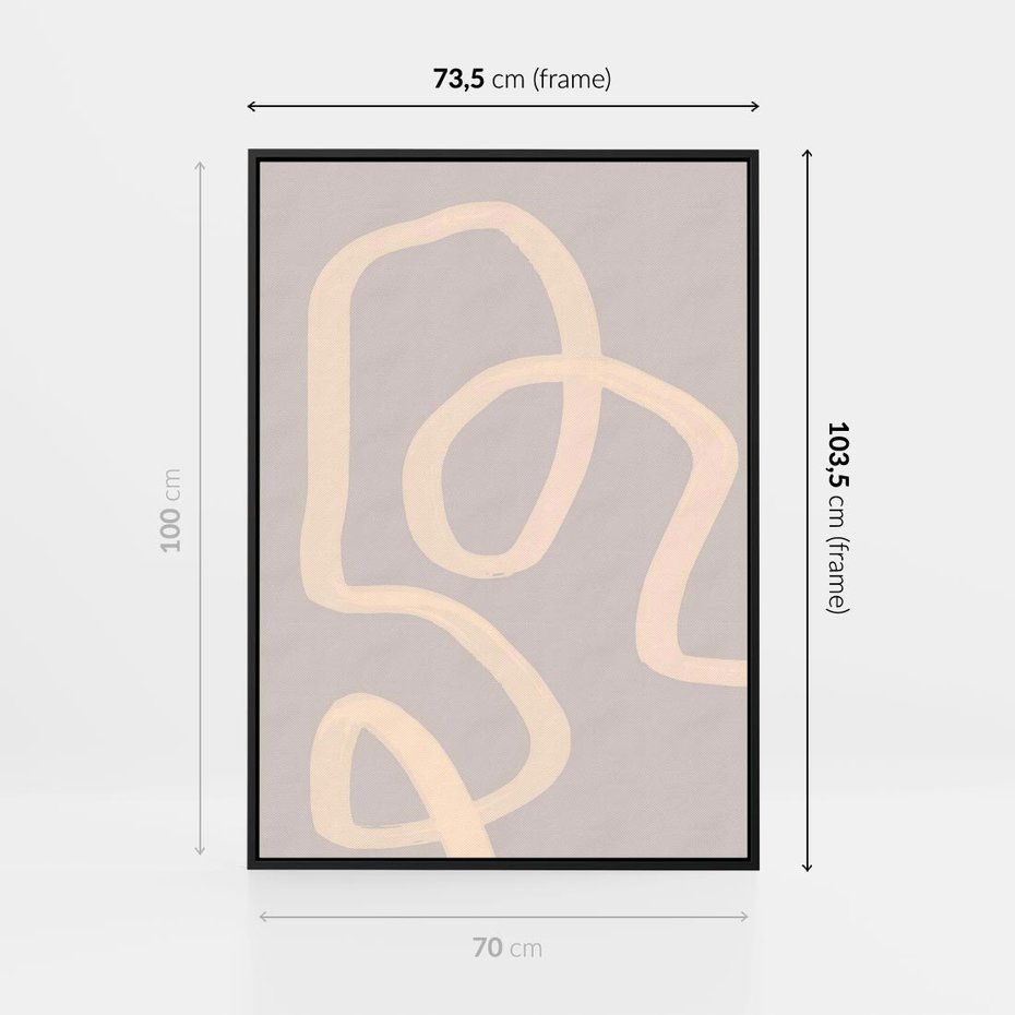 Obraz w ramie 70x100 - Nowoczesne Odbicia - minimalistyczny obraz, nowoczesny - rama czarna