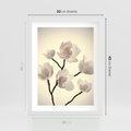 Plakat w ramie 30x40 - Elegancja Natury - magnolia, białe - rama biała