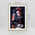 Plakat w ramie 50x70 - Elegancka japońska gejsza - japońska, gejsza - rama drewno
