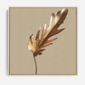 Obraz w ramie 80x80 - Piękno w Detalu - złoty, liść - rama drewno