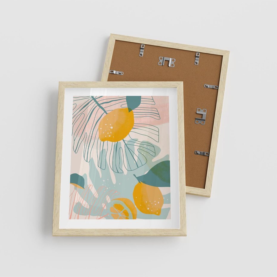 Plakat w ramie 40x50 - Świeżość Natury - plakat, nowoczesna grafika - rama drewno