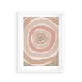 Plakat w ramie 30x40 - Roztopione Granice - abstakcyjne koła, delikatne odcienie beżu - rama biała