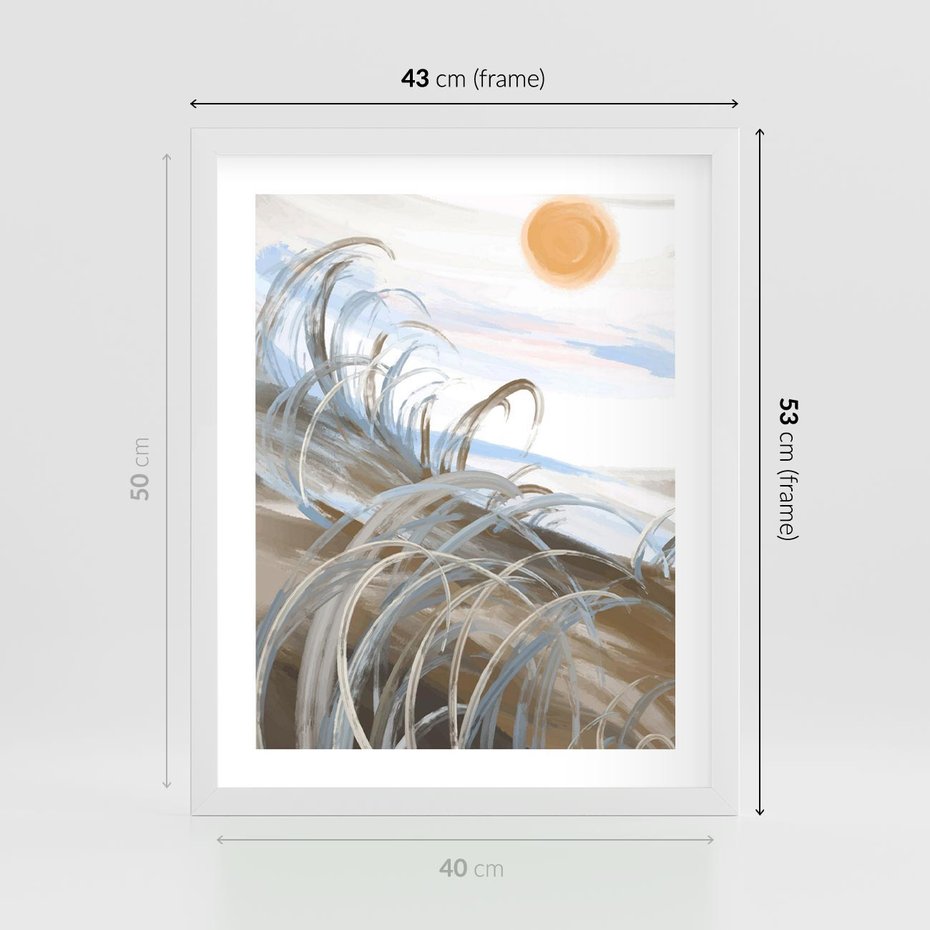 Plakat w ramie 40x50 - Zaklęty Wschód - akwarela, obraz - rama biała