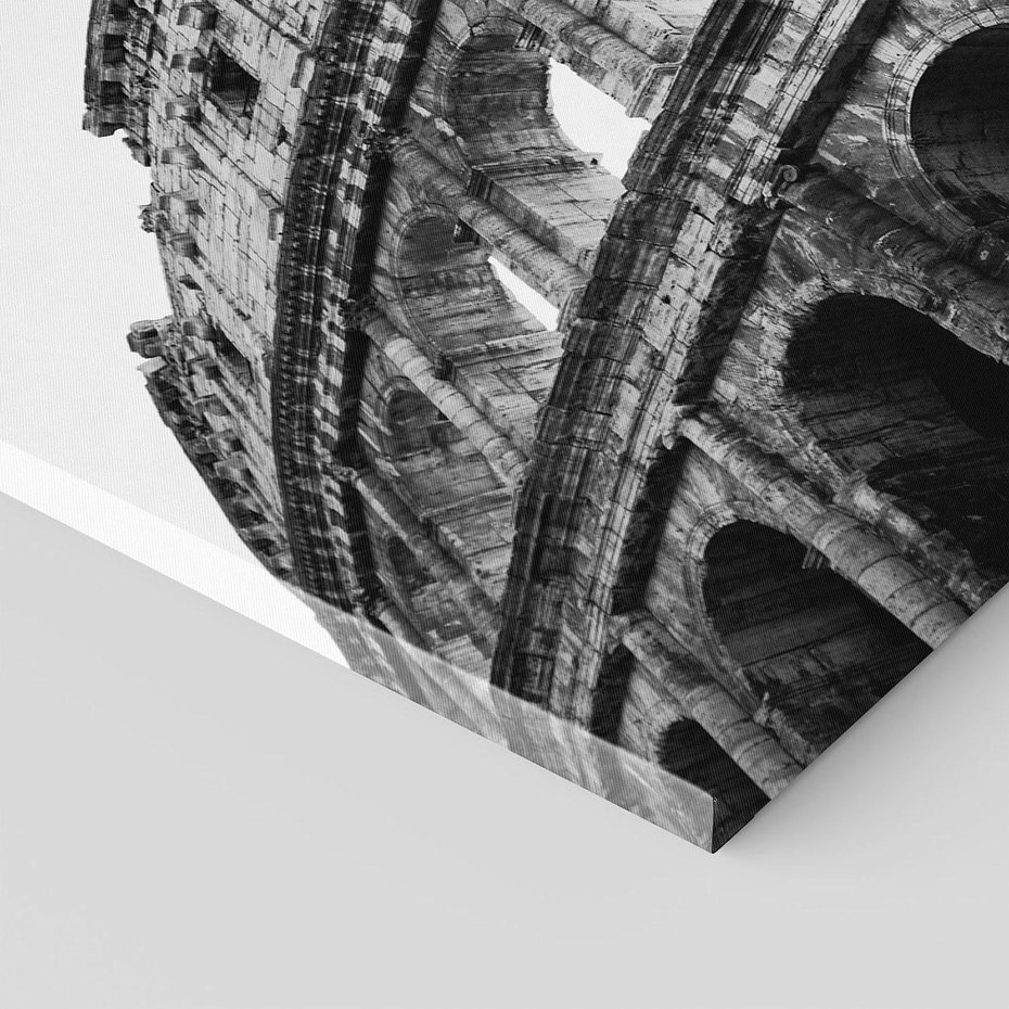 Obraz na płótnie 120x80 - Koloseum w Czarnej Bieli - antyczna architektura, koloseum